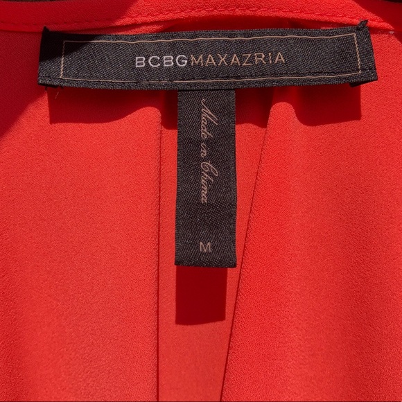 BCBG MAXAZRIA Low High Coral Draped Top - Picture 4 of 6